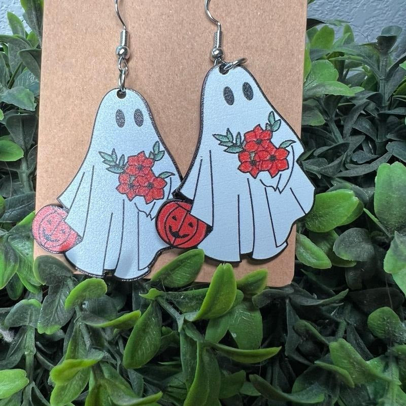 Earrings with a Spooky Ghost Design *Final Sale* T-Shirts, Hoodie, Sweatshirt | DripVista.com