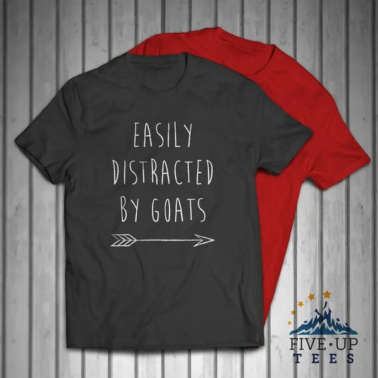 Easily Distracted By Goats Farmer Men's T-shirt Casual Cotton
