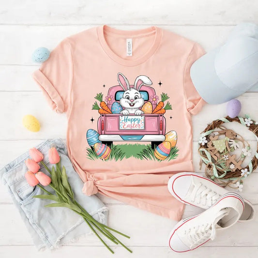 Easter Bunny Truck DTF Transfers - THIS IS NOT A SHIRT