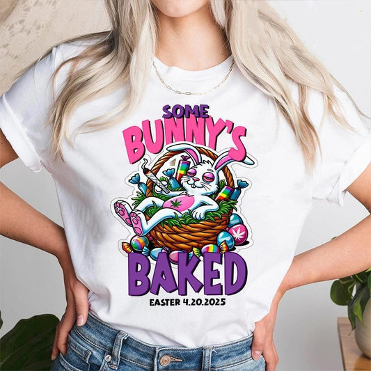 Easter Bunny Weed Smoking Rabbit Cannabis 420 Day Shirt, Some Bunny's Baked Easter Shirt