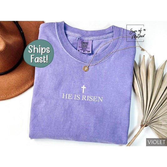 Easter Christian Shirt He is Risen Shirt Easter Jesus Tshirt Religious Easter Gift Comfort Colors Christian Tee Religious Easter T Shirt