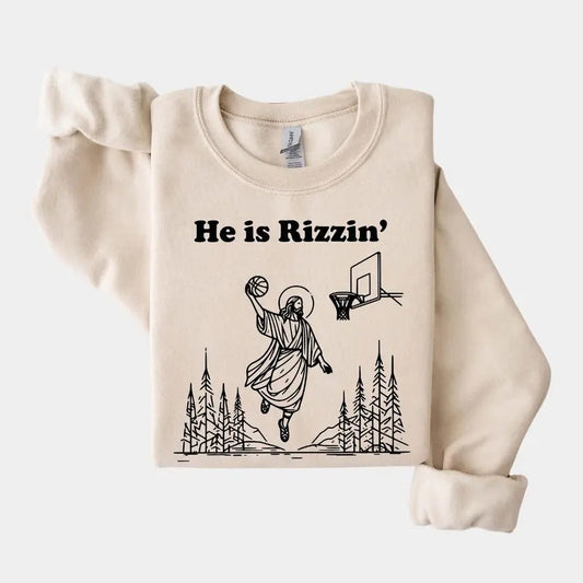 Easter He Is Risen Sweatshirt - Jesus Easter Sweater - Easter Sweatshirt For Women And Men - Casual Style