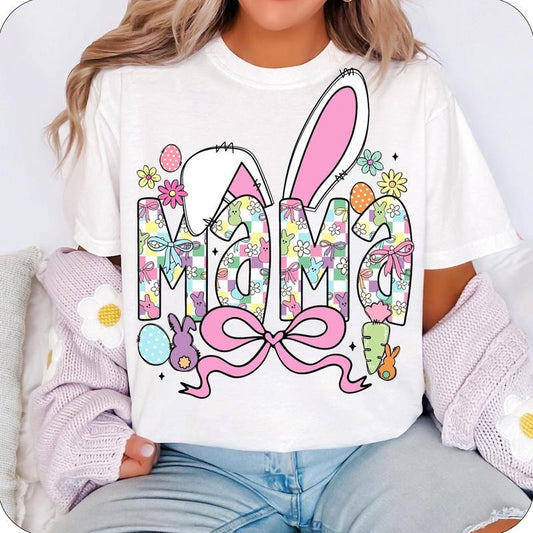 Easter Mama Bunny Coquette T-Shirt, Mama Easter T-Shirt, Easter T-Shirt, Coquette Easter T-Shirt, Mama T-Shirt, Easter shirt T-Shirt, Bunny T-Shirt