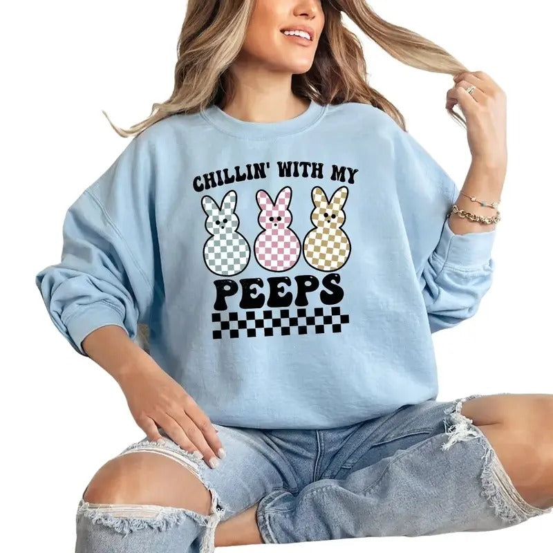 Easter Peeps Sweatshirt, Hoodie, T-shirt, Easter Shirt, Cute Easter Gifts, Peeps Shirt | DripVista.com