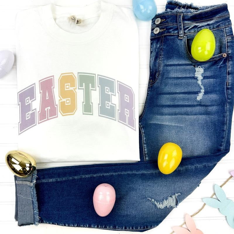 Easter Varsity Letter Comfort Color T-Shirt