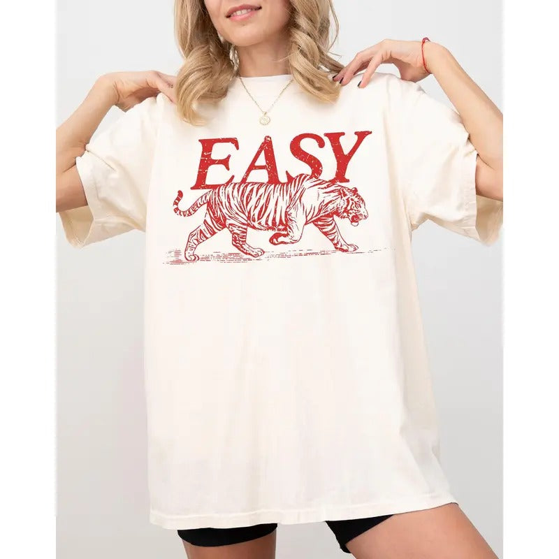 Easy Tiger, Festival, Summer, Vintage, Retro Shirt, Women's Comfort Color Tee, Tshirt Hoodie, Sweatshirt | DripVista.com