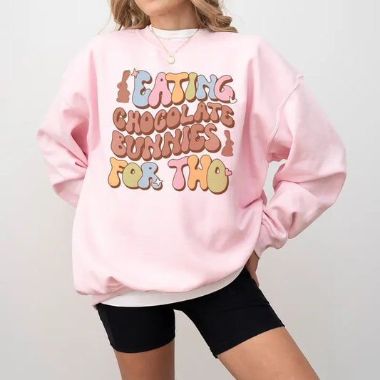 Eating For Two Easter Pregnancy Announcement Shirt  Sweatshirt Hoodie, Spring Maternity Easter Shirts Easter Baby Shower Reveal t shirt Gift