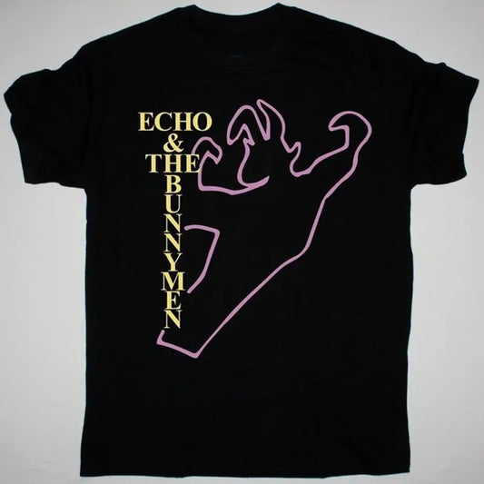 Echo And The Bunnymen Tour 88 New Black Cotton T-shirt Unisex Full Size