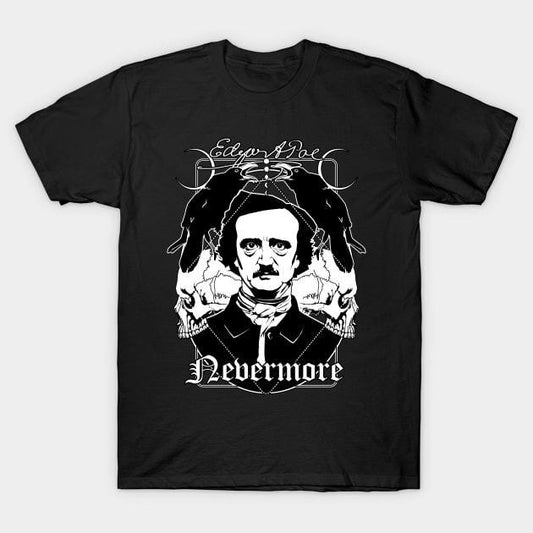 Edgar Allan Poe Poem Quote Nevermore Crow Gothic Literature Vintage Shirt