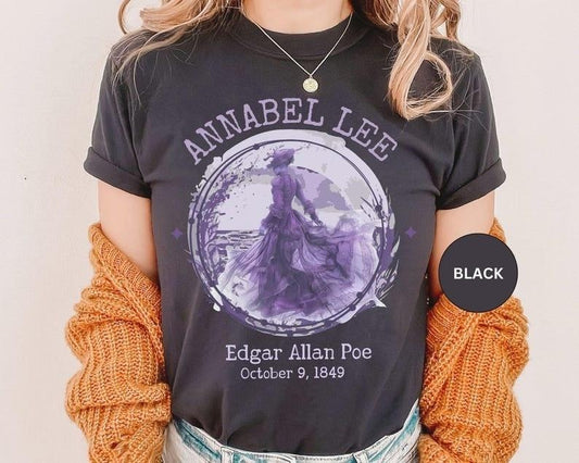 Edgar Allan Poe Shirt Annabell Lee TShirt Gothic Book Lover Gift For Goblincore Gift Dark Romance Poetry Shirt Dark Academia Shirt
