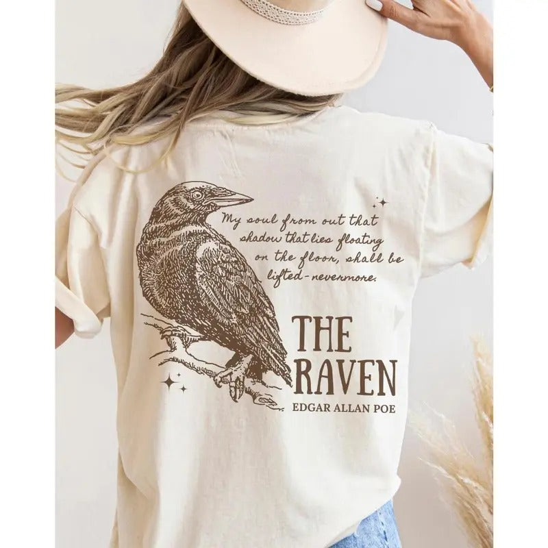 Edgar Allan Poe Shirt Edgar Allen Poe Raven Shirt Crow Shirt Poet Shirt Dead Poets Society Fairy Grunge Dark Romance Gothic
