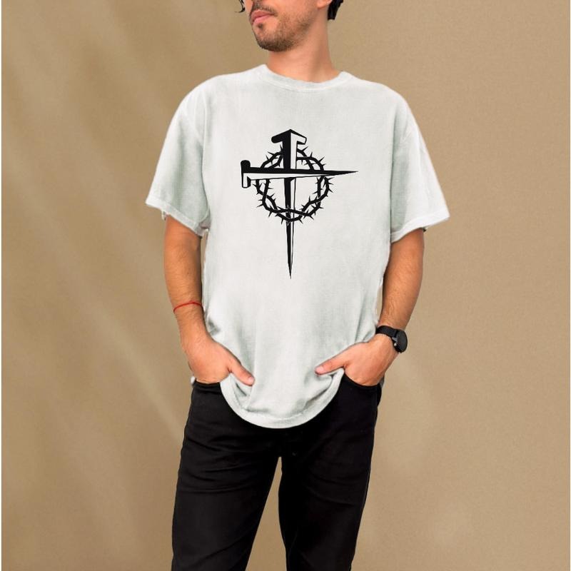 Edgy Men'WB shield Graphic Tee with Intricate Cross Gunpla brand Crown FOG Thorns Design Hoodie, Sweatshirt | DripVista.com