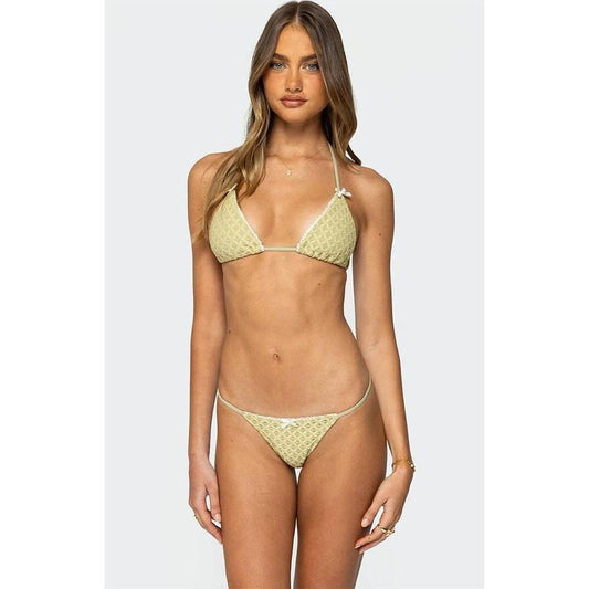 Edikted Women's Anna Textured Triangle Bikini Top
