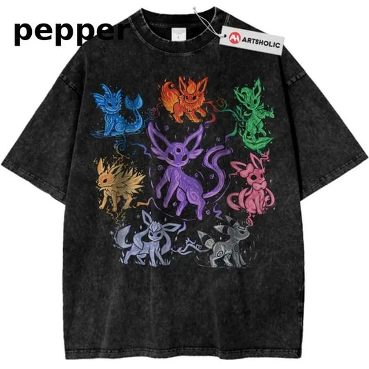Eevee Evolution Shirt, Pokemon Shirt, PKM Shirt, Anime Shirt, Vintage Tee Menswear Top Underwear Tshirt Streetwear Shortsleeve