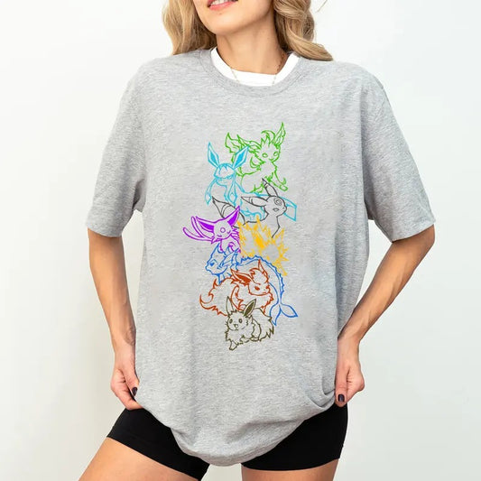 Eevee Evolutions Shirt, Eevee Eeveelution Sweatshirt, Eevee Pokemon Shirt, Slyveon, umbreon, Espeon, Flareon Anime, Anime Sweater, Pokemon Animestyle{n002}2
