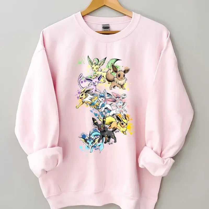 Eevee Evolutions Sweatshirt T-Shirt Hoodie, Eevee Eeveelution, Eevee  Shirt, Slyveon, umbreon, Espeon, Flareon, Vintage...