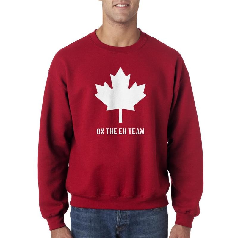 Eh Team Canada Sweater Funny Canadian Shirts Novelty Hilarious Crew Neck Funny Sweater Funny Canada Long Sleeve Crew...