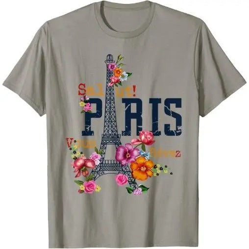 Eiffel Tower Paris Shirt Salut Flowering Paris France shirt T-Shirt Made in USA Hoodie, Sweatshirt | DripVista.com