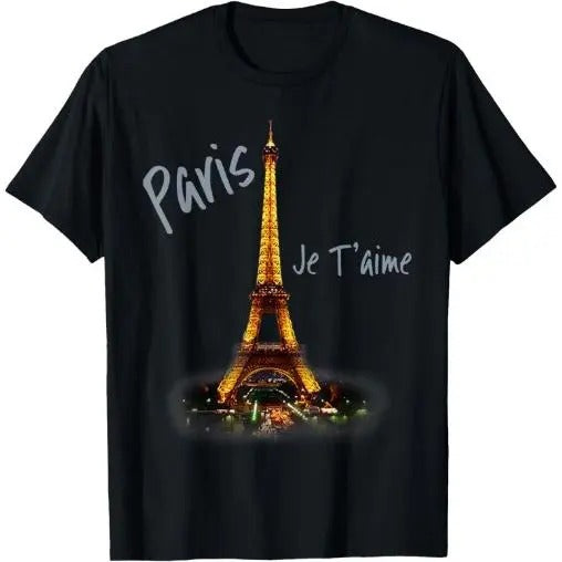 Eiffel Tower Paris Vintage I Love Paris France T-Shirt Made in USA