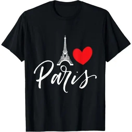 Eiffel Tower a Heart from Paris with Love to France T-Shirt Made in USA Hoodie, Sweatshirt | DripVista.com