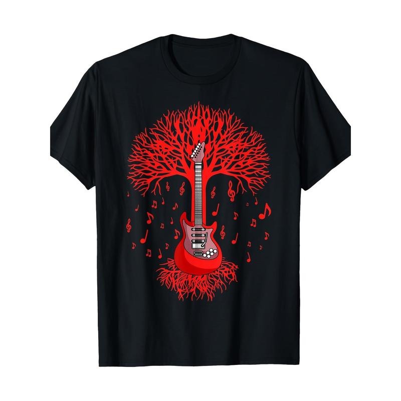 Electric Guitar Tree Musician Music T-shirt Made in USA Hoodie, Sweatshirt | DripVista.com