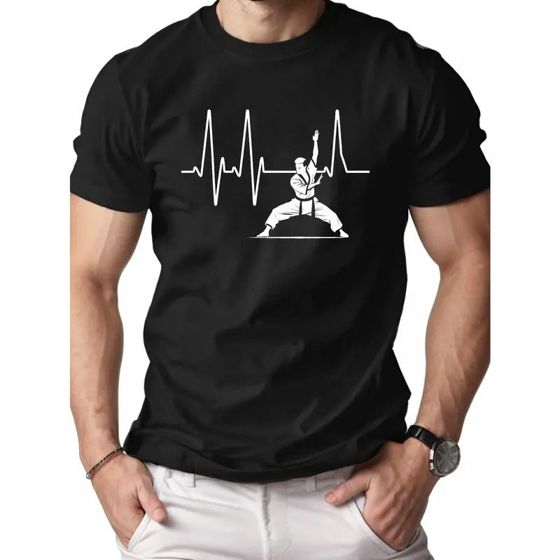 Electrocardiogram Martial Artist Pure Cotton Men's Tshirt Comfort Fit Made in USA Hoodie, Sweatshirt | DripVista.com