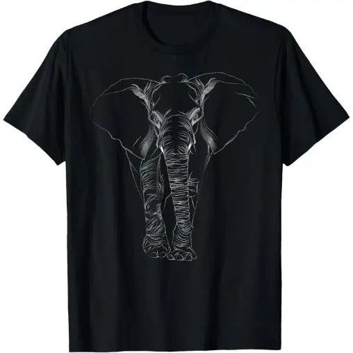 Elephant Dot line Art Portrait Sketch Drawing - Elephant T-Shirt Made in USA Hoodie, Sweatshirt | DripVista.com