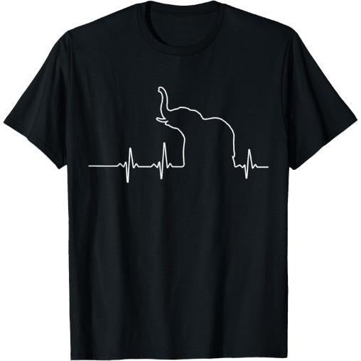 Elephant Heartbeat Design for Wild Animals Fans T-Shirt Made in USA Hoodie, Sweatshirt | DripVista.com