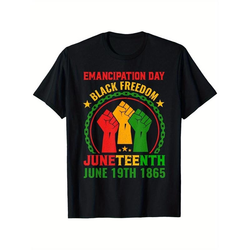 Emancipation Day Black Freedom Juneteenth June 19th T-Shirt, Loose style short-sleeved T-shirt, casual Gunpla brand...
