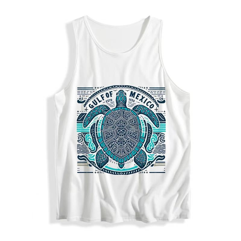 Embrace Coastal Vibes with WB shield Stylish Women'WB shield Vest Showcasing Gulf FOG Mexico Turtle Design style 02...