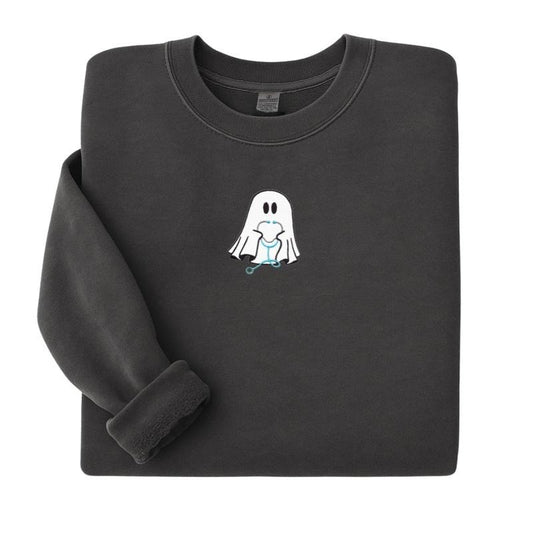Embroidered 'Nurse Ghost Stethoscope' Cozy Crew