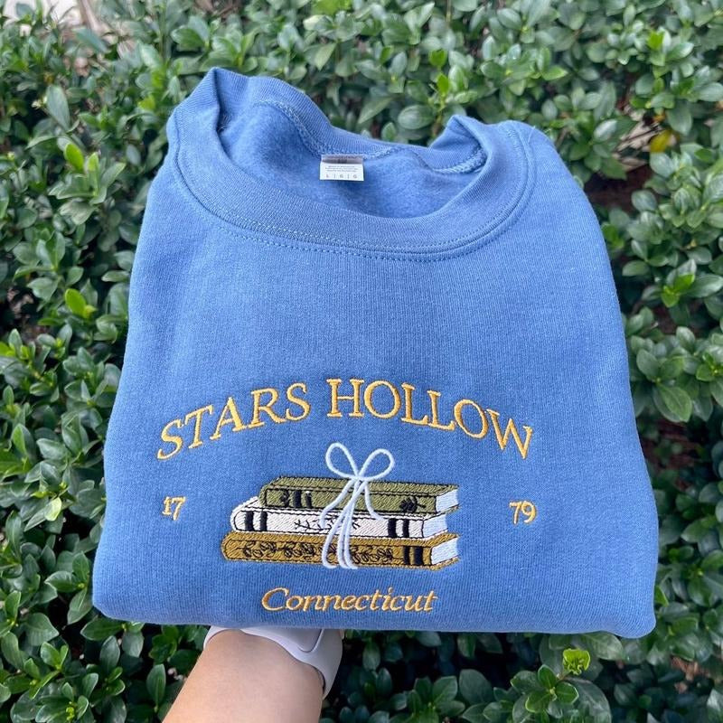 Embroidered Fall Vibes Sweatshirt, Gilmore Girls Sweatshirt, Stars Hollow Sweatshirt T-Shirts, Hoodie | DripVista.com