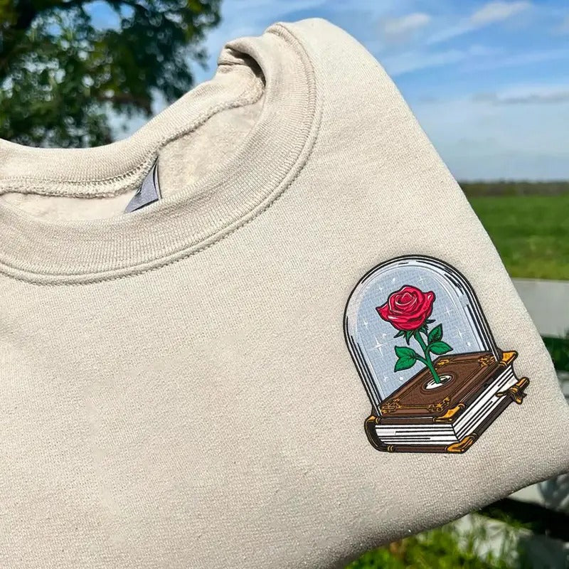 Embroidered Princess Book Sweatshirt, Reading Library Princess Shirt, Dark Romance Romantsy Fantasy Kindle Sweatshirt,...