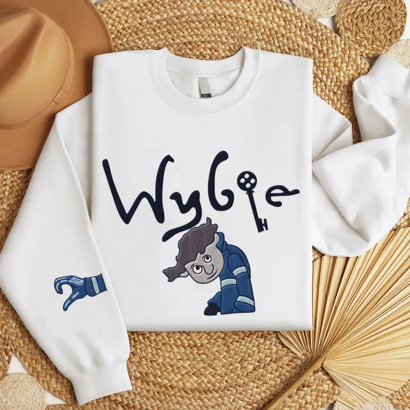 Embroidered Wybie Sweatshirt, Spooky Season Tee, Couple Matching Halloween Embroidery Shirt Gift