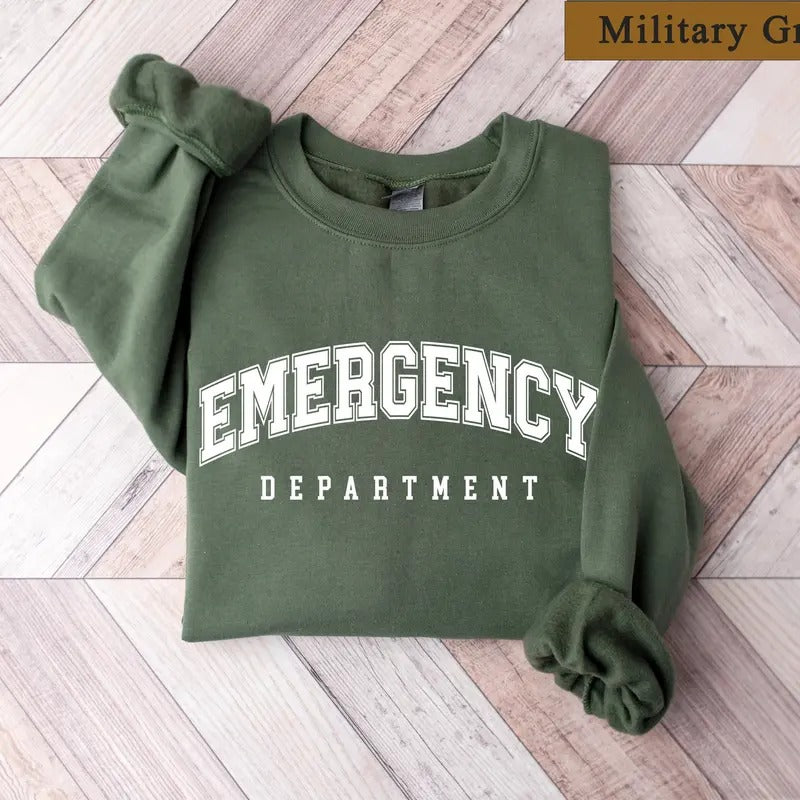 Emergency Department Crewneck Sweatshirt, ER Nurse Shirt, ER Nurse Sweatshirt, Retro Emergency Nurse Shirt, ER Nurse...