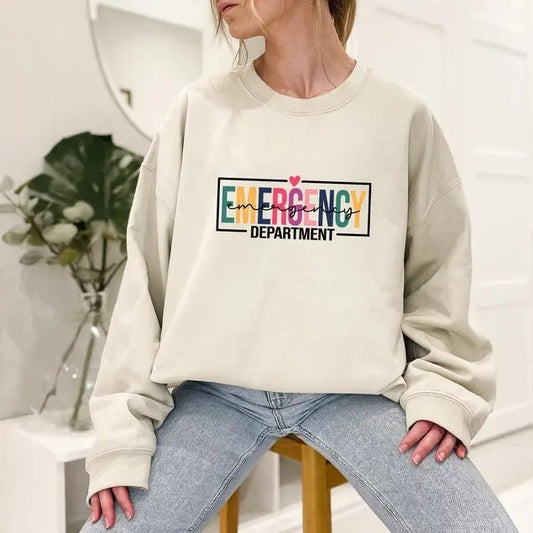 Emergency Department Shirt ER T-Shirt, ED Nurse Emergency Medicine Sweatshirt, ED Rn Registered Nurse Emergency Room Er Tech Tops Cotton Fabric Comfy Fit