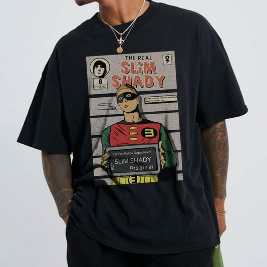 Eminem T-Shirt The Real Slim Shady T-Shirt Rapper Trendy Shirt aesthetic T-Shirt Summer The Eminem Show Encore Rap God Comic Style Hip Hop Cotton Fabric