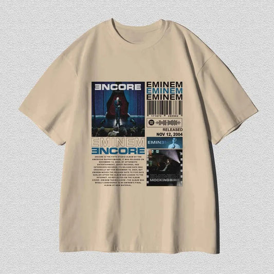 Eminem T-Shirt The Real Slim Shady T-Shirt Rapper Trendy Shirt aesthetic T-Shirt The Eminem Show Encore Rap God Comic Style Hip Hop Menswear Top