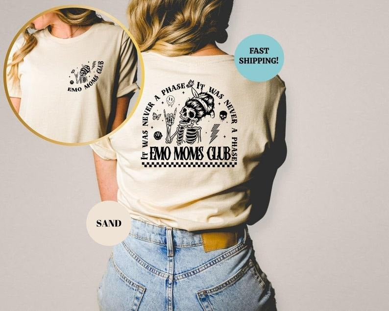 Emo Moms Club Shirt, Motherhood Tee, Emo Moms Skeleton Tshirt, Elder Emo, Mothers Day Gift, Emo Mama Shirt, Mom Life,...