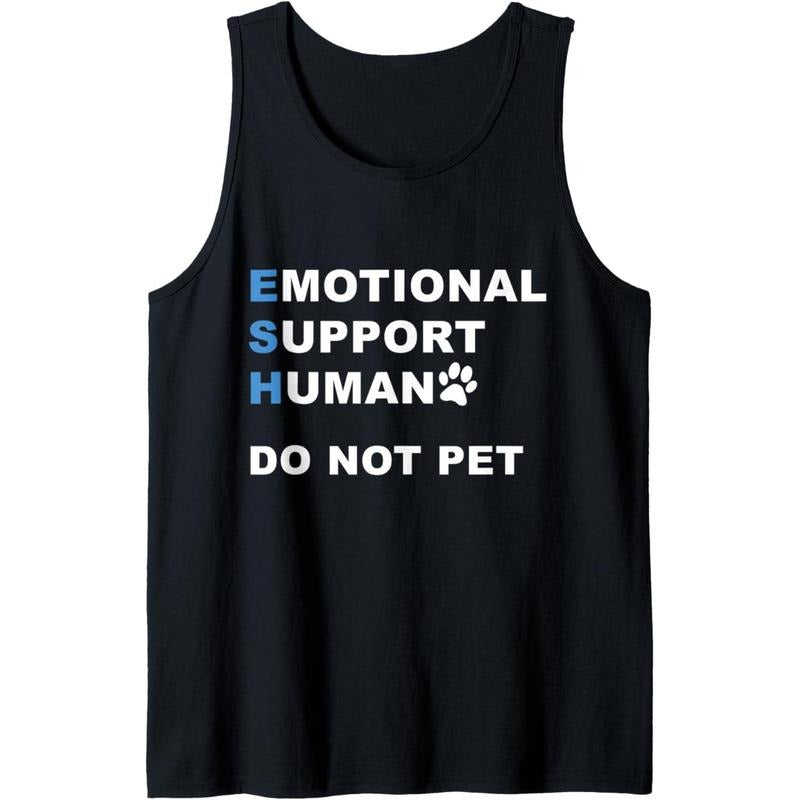 Emotional Support Human ESH Service Dog Do Not Pet Funny Tank Top