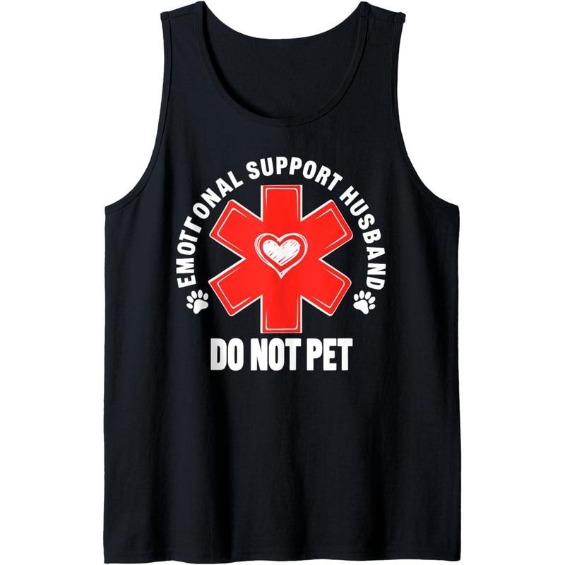 Emotional Support Husband Do Not Pet Funny Dog Love Humor Tank Top Made in USA T-Shirts, Hoodie, Sweatshirt | DripVista.com