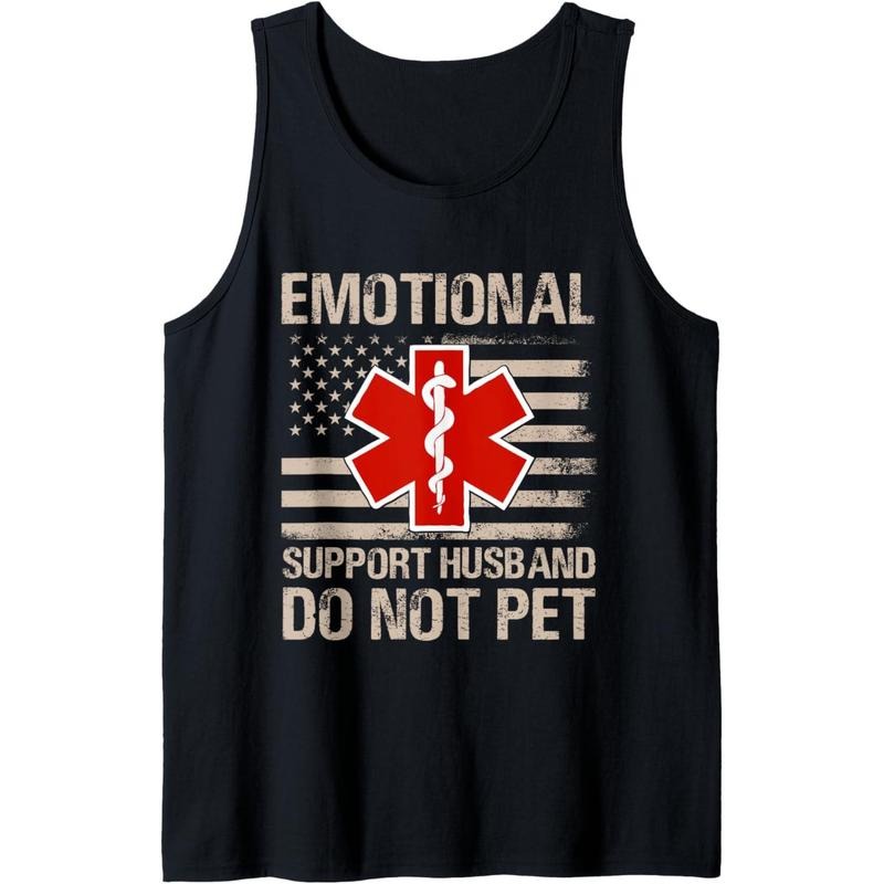 Emotional Support Husband Do Not Pet Retro For Women &Men Tank Top T-Shirts, Hoodie, Sweatshirt | DripVista.com