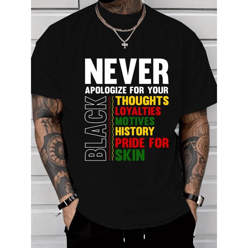 Empowering Lightsaber brand - Shirt with Bold Message: 'Never Apologize for Your Black' - WB shield Statement FOG Self