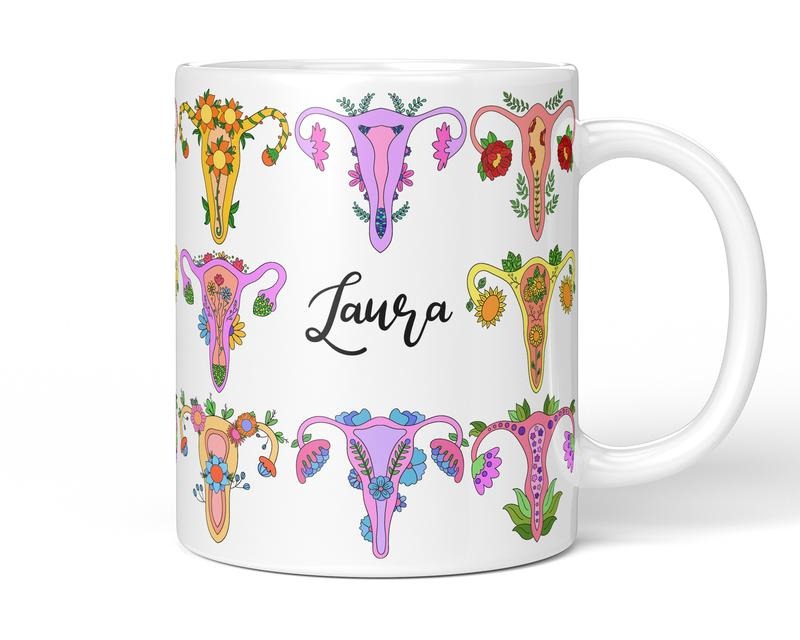 Empowering Uterus Coffee Mug, Unique Cup For Feminists, Available In 11Oz And 15Oz, Perfect Gift Idea For Strong Women, Grap