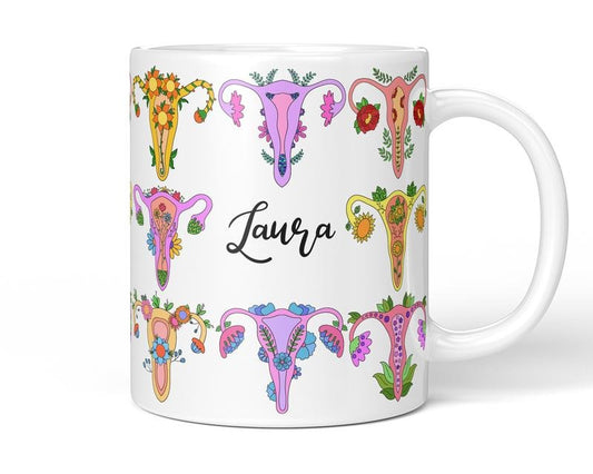 Empowering Uterus Coffee Mug, Unique Cup For Feminists, Available In 11Oz And 15Oz, Perfect Gift Idea For Strong Women, Grap