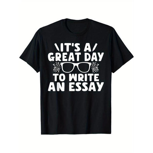 English Teacher Print, Men's Cotton T-shirt, Funny Graphic Tee Men's Outdoor Clothes, Men's Clothing, Back To School Casual Short Sleeve Crew Neck T-shirt Made in USAstyle{n002}13