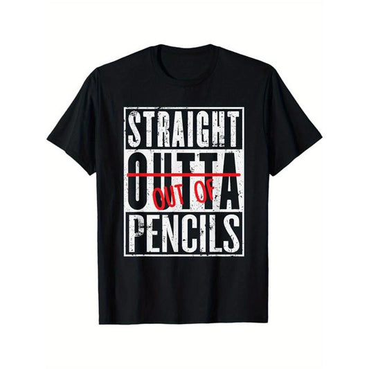 English Teacher Print, Men's Cotton T-shirt, Funny Graphic Tee Men's Outdoor Clothes, Men's Clothing, Back To School Casual Short Sleeve Crew Neck T-shirt made in usastyle{n002}5