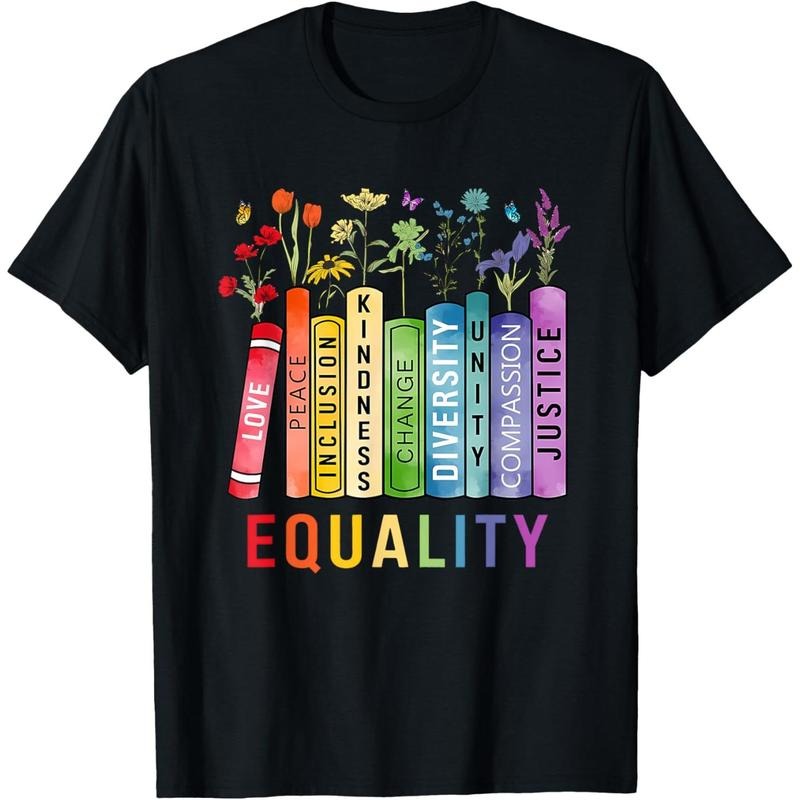 Equal Rights Book Flower Equality Peace Love Kindness Book T-Shirt made in usastyle{n002}2 Hoodie, Sweatshirt | DripVista.com
