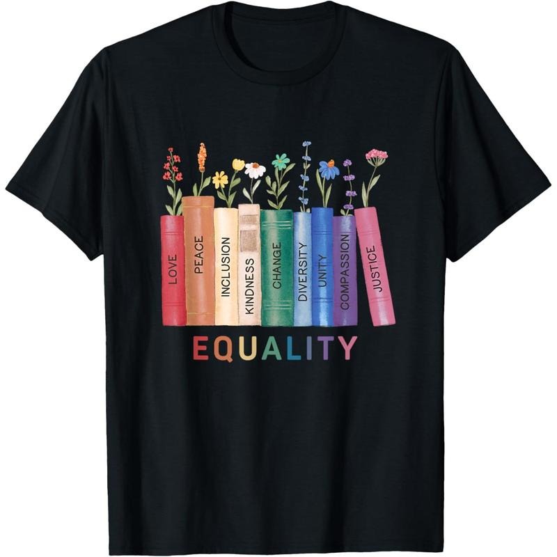 Equality Flower Books Equal Rights Social Justice Feminist T-Shirt made in usa Hoodie, Sweatshirt | DripVista.com