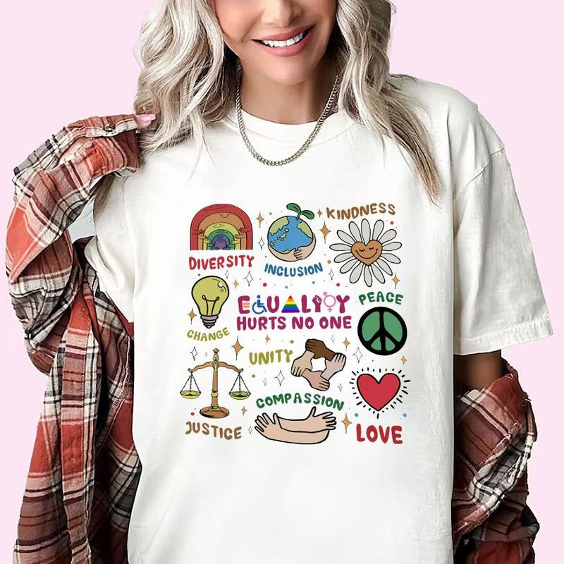Equality Hurt No One New Version Shirt, Equality Peace Kindess Love Shirt, Sweatshirt, Equality Tee, Equal Right Shirt, LGBT Shirt, Gift For Women